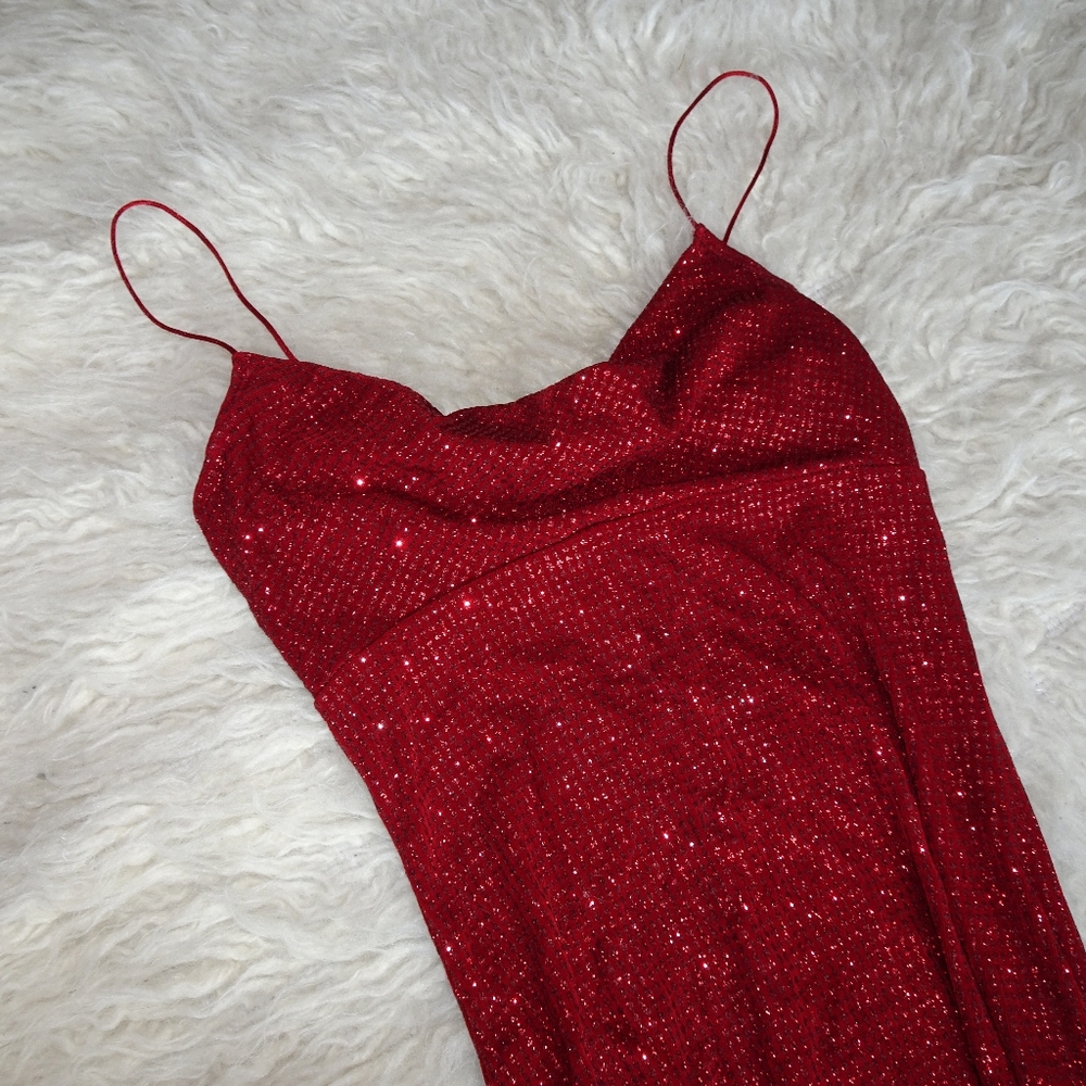 Wet Seal Sparkling Red High Low Cocktail Dress Size Small - Picture 5 of 6